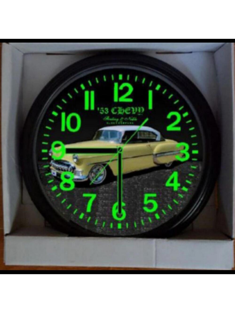 1953 Chevy Chevrolet Glow In The Dark Wall Clock New!